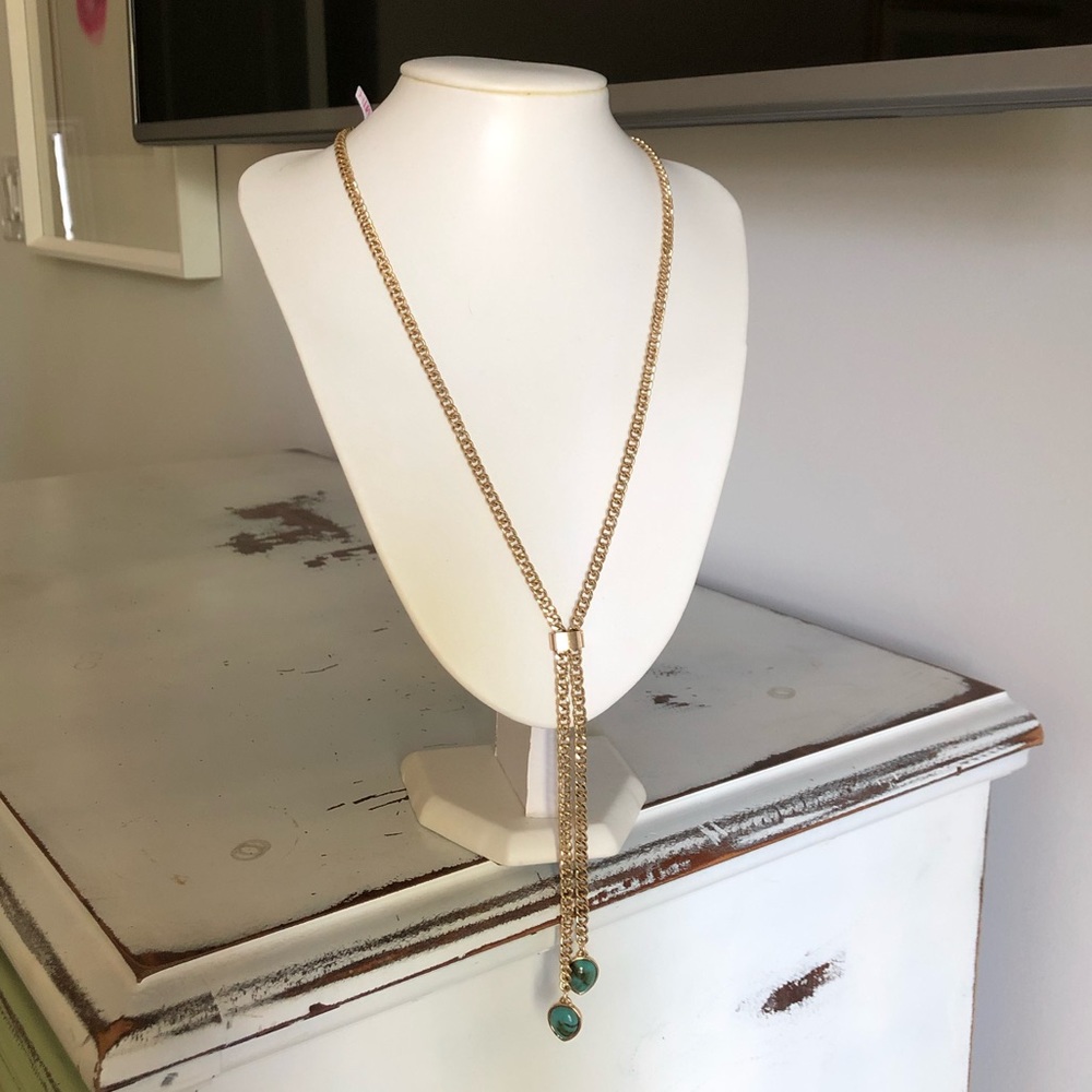 Jules Smith Faux Turquoise Lariat Necklace